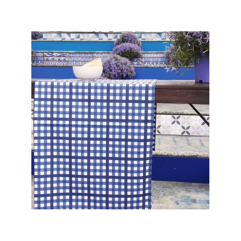 Coupon en coton 50x80cm Guinguette Bleu