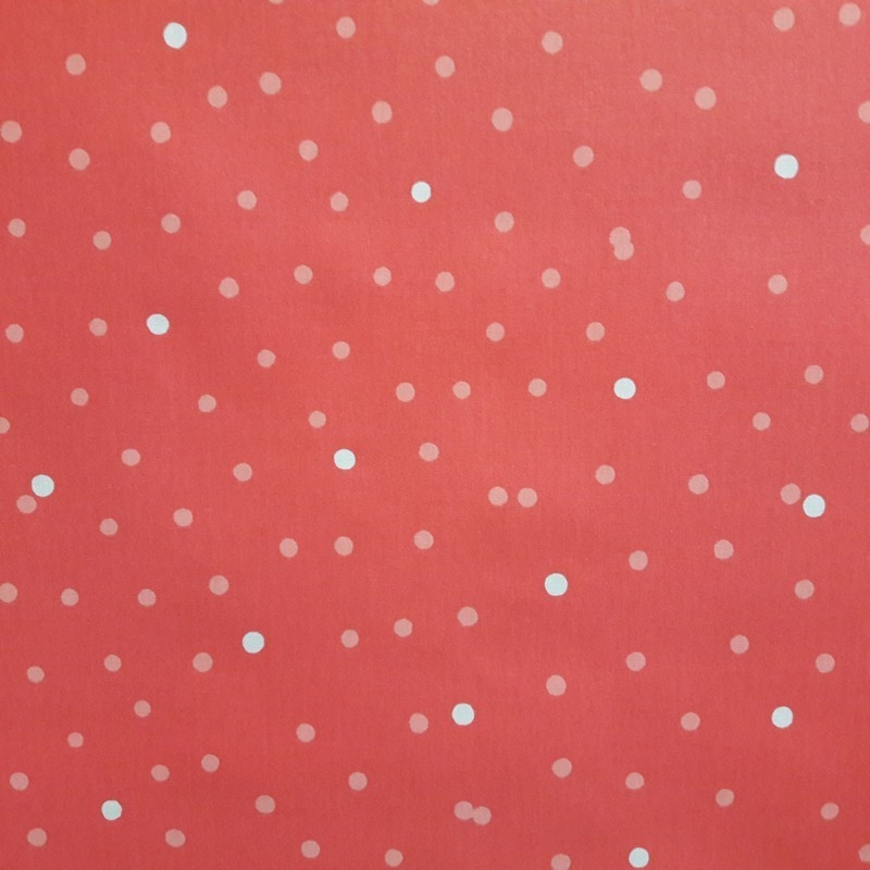 Coupon en coton enduit 50x80cm CONFETTIS Corail Rose