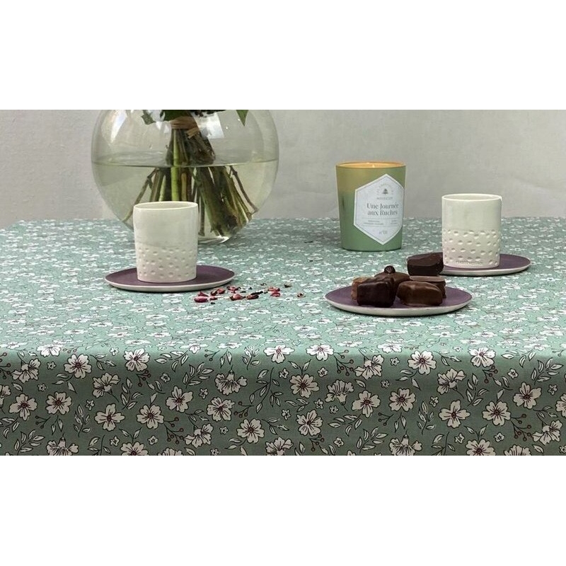 Tissu enduit anémone verte