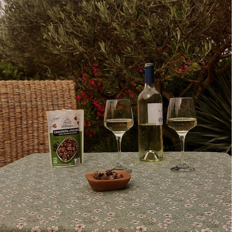 Tissu enduit anémone verte