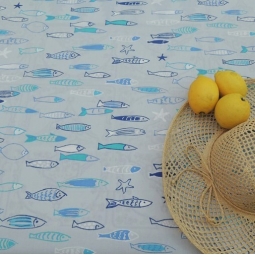 Tissu en coton enduit Poisson océan