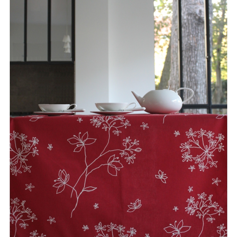 Tissu en coton Astrance rouge
