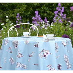 Tissu en coton enduit Paris bleu