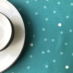 Tissu en coton enduit Confettis Turquoise