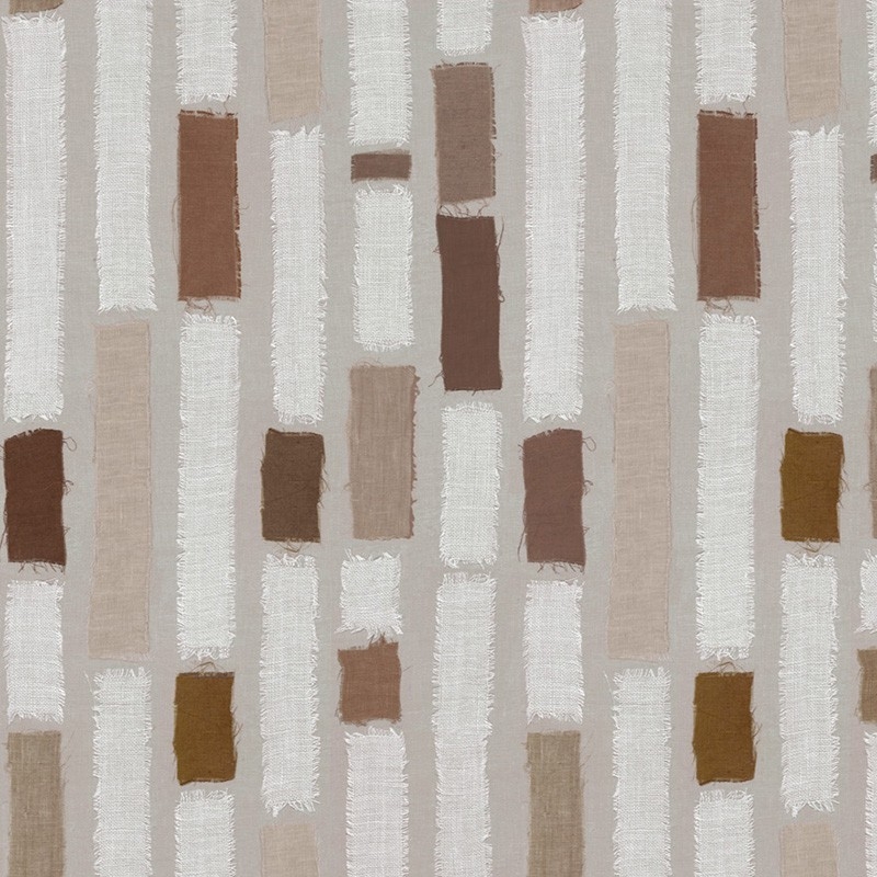 Tissu en coton enduit Rayure Patch taupe