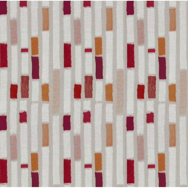 Tissu en coton Rayure Patch orange