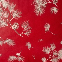 Tissu en coton Pin rouge