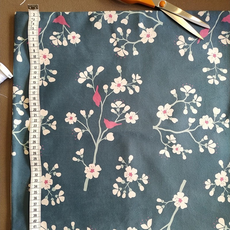 Tissus en velours cerisier pétrole