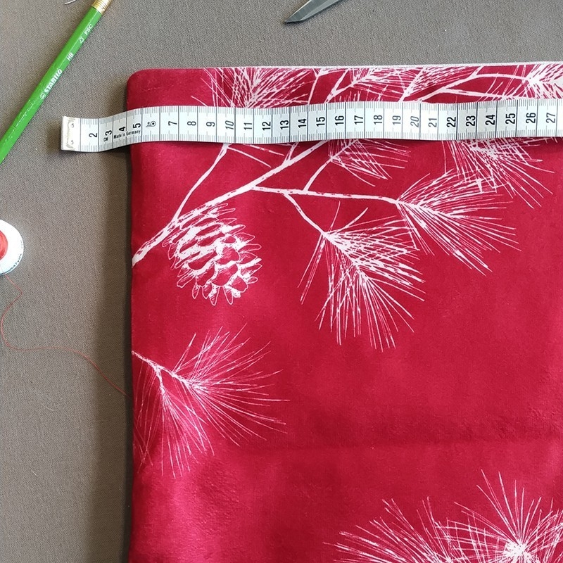 Tissus en velours pin rouge