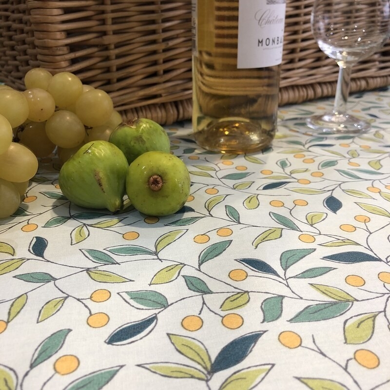 Tissu en coton enduit Tilleul vert