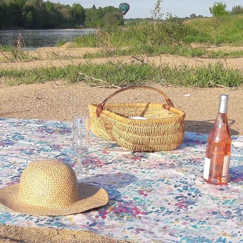 Tissu en coton Reflets Turquoise
