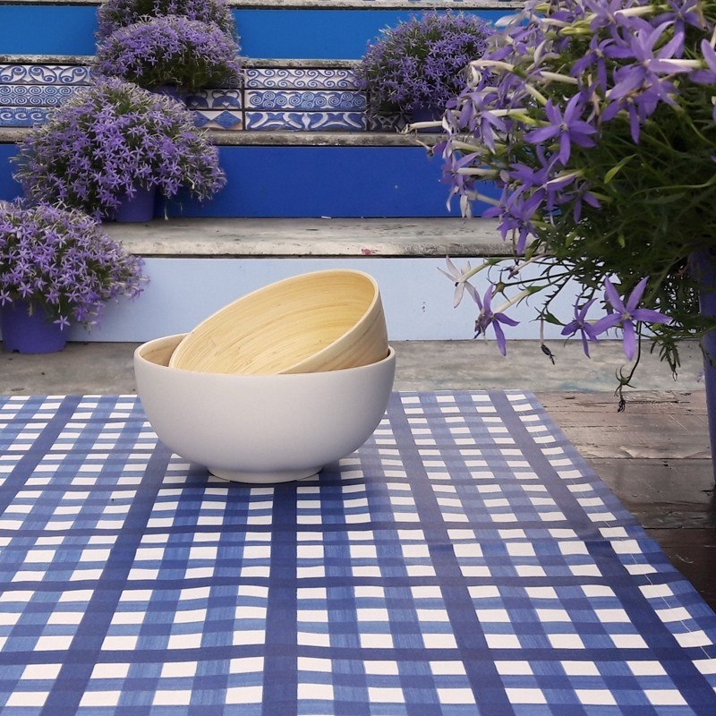 Tissu en coton enduit Guinguette Bleue