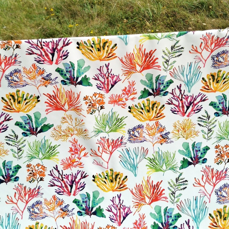 Tissu en coton enduit Algues