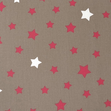 Coupon enduit 50x80cm Etoile taupe/rouge