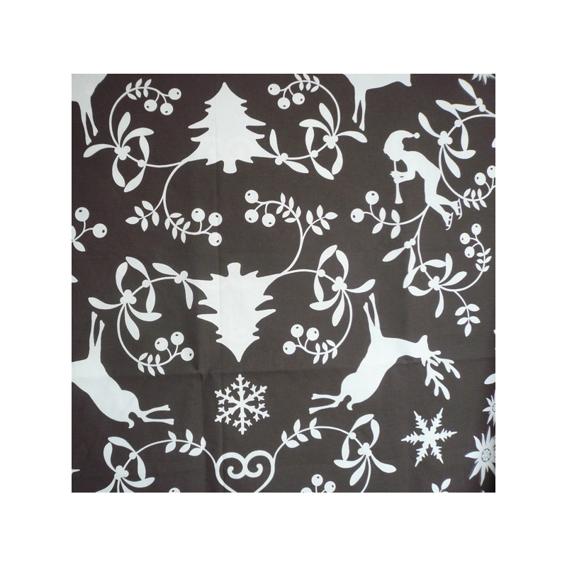 Tissu en coton Montagne chocolat