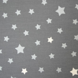 Tissu en coton Etoile gris/argent