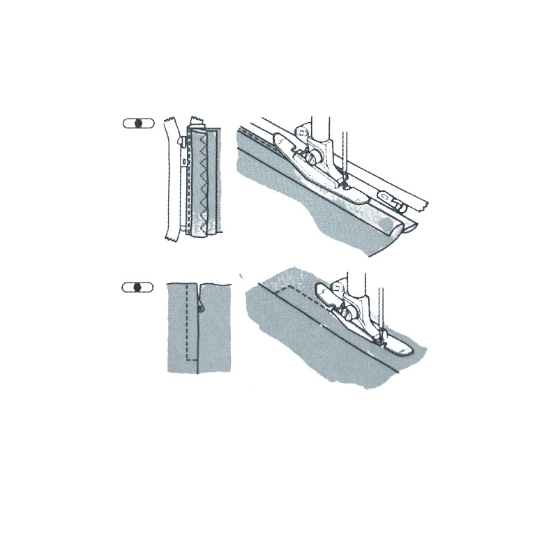 Pied pour fermeture à glissière invisible Husqvarna