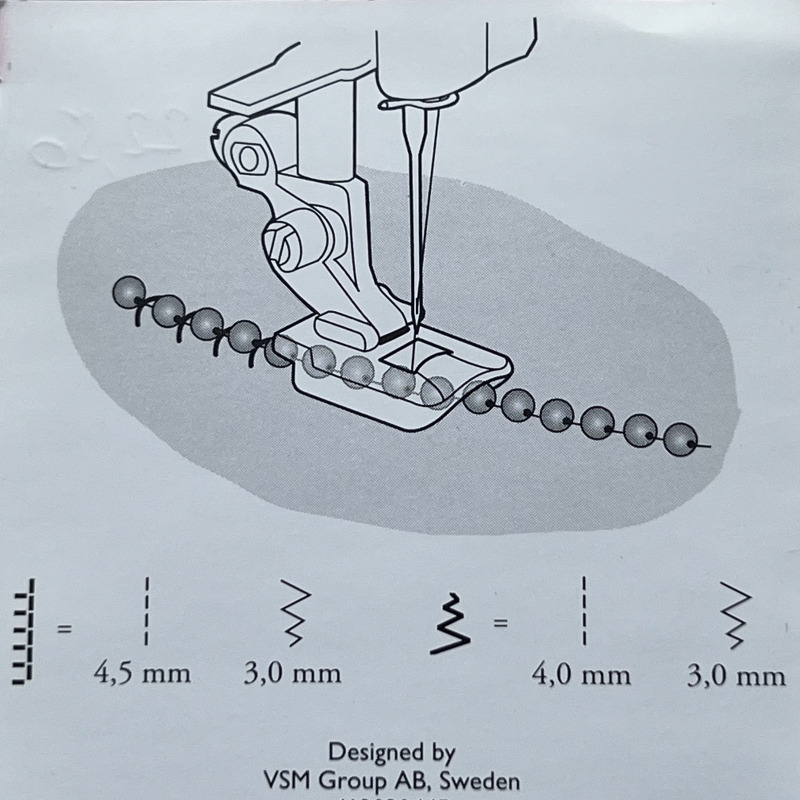 Pied fantaisie transparent 2-3 mm Husqvarna Viking