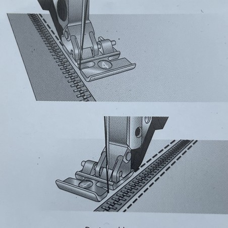 Pied pour fermeture à glissière med avec système IDT Pfaff