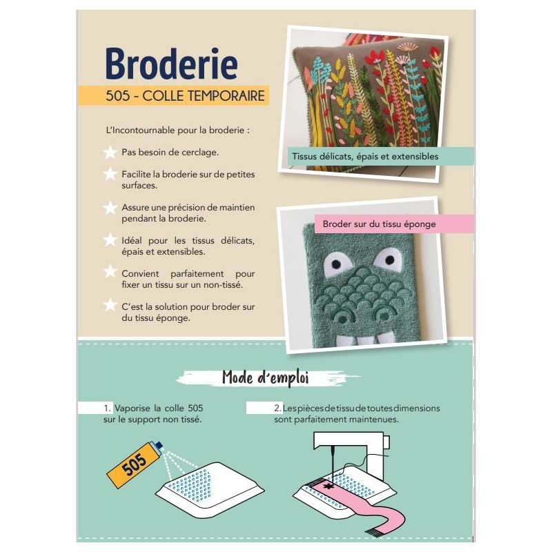 colle 505 pour broderie