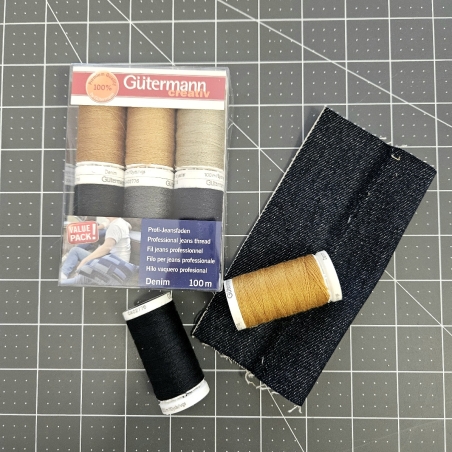 coffret 6 bobines fil jeans denim